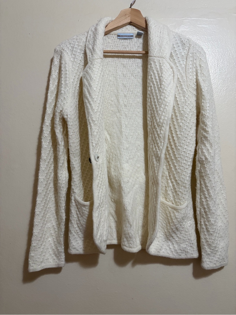 Nordstrom Cozy Cream Open-Front Women's Sweater Cardigan